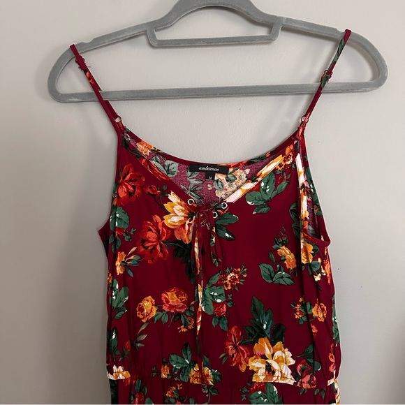 Maroon Floral Romper - Picture 2 of 5